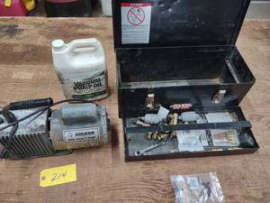 lot 214 image: Robinair High Vacuum Pump with Tool...
