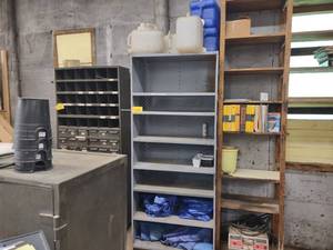 lot 233 image: Shelf Unit, 36x18x87 with Water Jug...