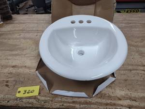 lot 320 image: Lavatory Sink, Round Drop-In, 19 1....