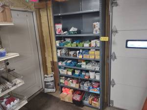 lot 392 image: Assorted Hardware with Shelf Unit...