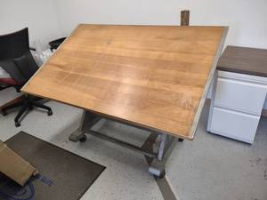 lot 469 image: Drafting Table, 60x38, Cart Base...