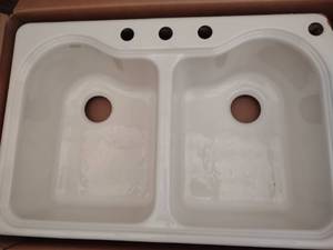 lot 483 image: Kohler Cast Iron Kitchen Sink, 5818...