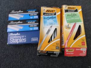 3 pks Standard Staples, Black & Red...