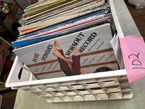Crate of albums