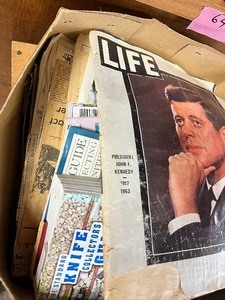 Life mags, metal shelf, wood shelf, ladder, Bissell