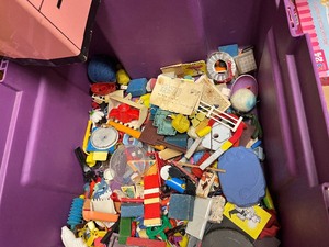 Large tote of misc toys