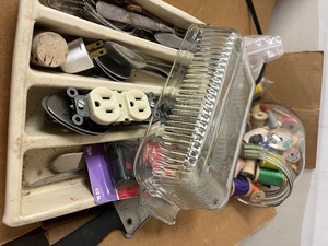 wood spools, patterns, hot plate, toaster oven