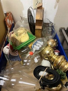 Cigar lighter, appollo puzzle, decanter, phone