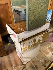 Wood drawers & vintage childs potty chair