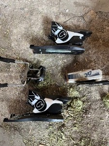Box of ski parts