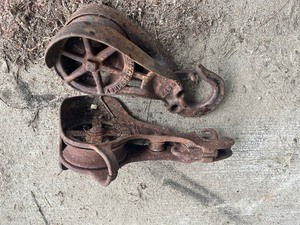 2 old pulleys