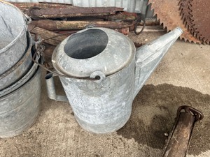 Galvanized pails & watering can