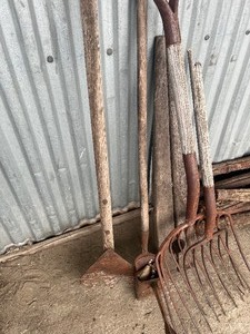 forks and potato planter