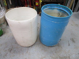 (2) 55 gal Garbage Barrels