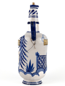 lot 107 image: VINTAGE 1938-39 Luxardo Zara Liquori C.C.M Faenza Pottery Bottle 9-34 with Handle, made in Italy