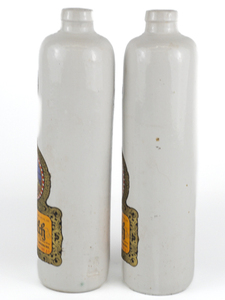 lot 117 image: Pair of Jim Beam Import -  Vintage Beameister Liebfraumilch White Rhine Stoneware Wine Bottles Jim Beam - pre-1966