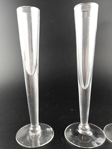 lot 164 image: Set of Three Tall Cordial Glasses - Two patterns - Unknown maker