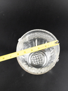 lot 170 image: Vintage Glass Ice Bucket With Hammered Texture Silver-Tone Handle - Retro Barware