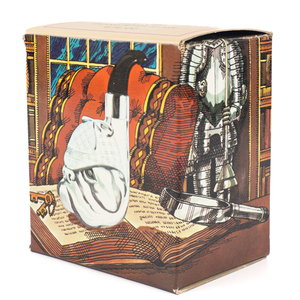 lot 210 image: Avon Decanter Bottle Bulldog Pipe Sherlock Holmes Hat Dog Wild Country After Shave Vintage Collectible Original Box Milk Glass -Unused