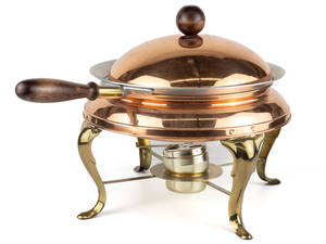 lot 254 image: VINTAGE 1960s Large Copper & Brass Buffet ServingChafing Dish - With Warmer