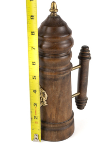lot 266 image: Vintage WOODEN King of Saxony Crest Pepper Grinder (Beer Stein Style)- MF Florence
