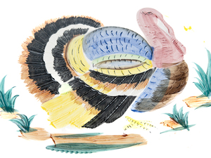 lot 273 image: VINTAGE MCM NASCO R8950 Ceramic Embossed Thanksgiving Turkey Platter 18 78x14 14 Painted Made In Japan (original Box)