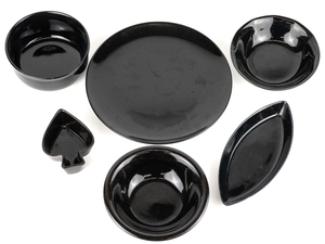 lot 277 image: Group of Six Black Ceramic Dishes Includes AMFORA Bowl