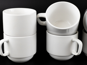 lot 283 image: Set of 8 White ITI Coffee Cups