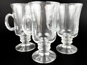 lot 290 image: Group of Seven Irish Coffee Glasses Three distinct Patterns - One is Libbey