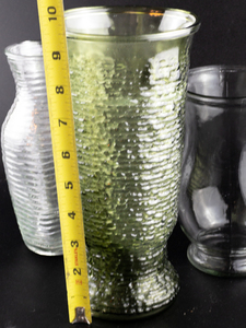 lot 306 image: Group of Three vases One Textured Avocado Green