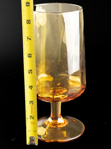 lot 309 image: Empoli Italian glass Footed Amber Glass Vase 8 12in Tall Optic