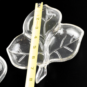 lot 318 image: Pair of HAZEL-ATLAS Leaf 8 Figural 3 Part Relish dishes