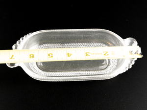 lot 319 image: DUNCAN & MILLER Teardrop Clear 14 Pound Butter Dish, No Lid