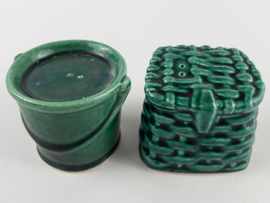 lot 70 image: Basket and Pail Bucket Salt and Pepper Shakers 
