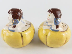 lot 85 image: Pair of Chubby Lady Salt and Pepper Shakers from Poinsettia Studios California
