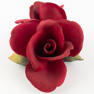 lot 235 image: CAPODIMONTE Napoleon Authentic Italy Red Roses - Hand Sculpted Porcelain - With Foil Tag