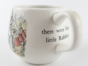 lot 238 image: Wedgwood BEATRIX POTTER Peter Rabbit Double Handle Child Cup Mug Mothers Love