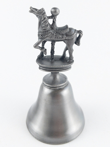 lot 239 image: VINTAGE Carousel Horse, Pewter Bell, With Original Box