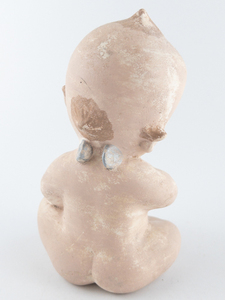 lot 240 image: Vintage 5.75 Bisque Porcelain KEWPIE DOLL Baby Cupid Angel (w blue wings) Marked