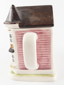 lot 358 image: VINTAGE OTAGIRI Victorian House (Pink)&nbspCreamer & Lid 4 12in