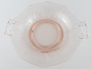 lot 381 image: VINTAGE - IMPERIAL GLASS-OHIO Molly Pink&nbspHandled Cake Plate 11 34in