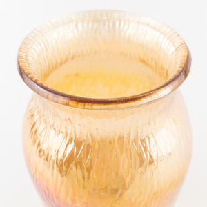 lot 392 image: VINTAGE -&nbspJEANNETTE Tree Bark Marigold Carnival Glass, 7 Flower Vase