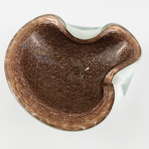 lot 397 image: VINTAGE Circa 1950 ALFREDO BARBINI (Italy) Cased Art Glass Bowl Gold Aventurine 