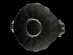 lot 443 image: VINTAGE - CAMBRIDGE Corinth (Optic)&nbspHandled Cake Plate 14 12in