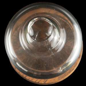 lot 457 image: Vintage cheese dome with wooden base and clear glass top - vintage dessert tray - vintage cheese board