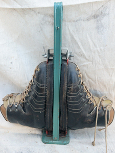 lot 36 image: Two Pairs of Vintage Leather Ski Boots and Storage Ski Trees (Kastinger Mark ForeBarreCrafters)