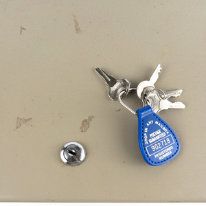 lot 479 image: Vintage Metal INSULATED KEYED Security Lock Box with key 14in x 9.5in x 6 
