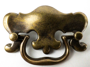 lot 497 image: VINTAGE Set Of 6 Drop Bail Pull Handle - Dark Aged Brass 3 #1806