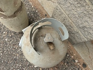lot 70 image: Blue Rhino 20 Gallon Propane Tank and Refrigerant Tank