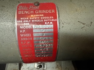 lot 1 image: Blue Point Electric Bench Grinder